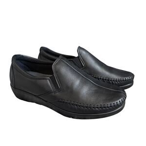 SAS Black Leather Dream Slip-On Comfort Loafers Women’s Walking Shoes Size 7 W3